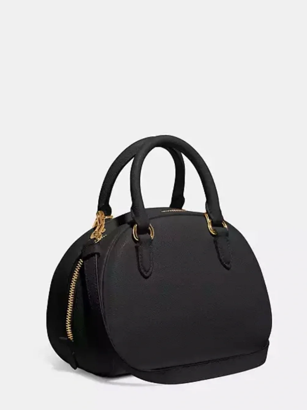Coach Black Sydney Satchel with Gold Logo